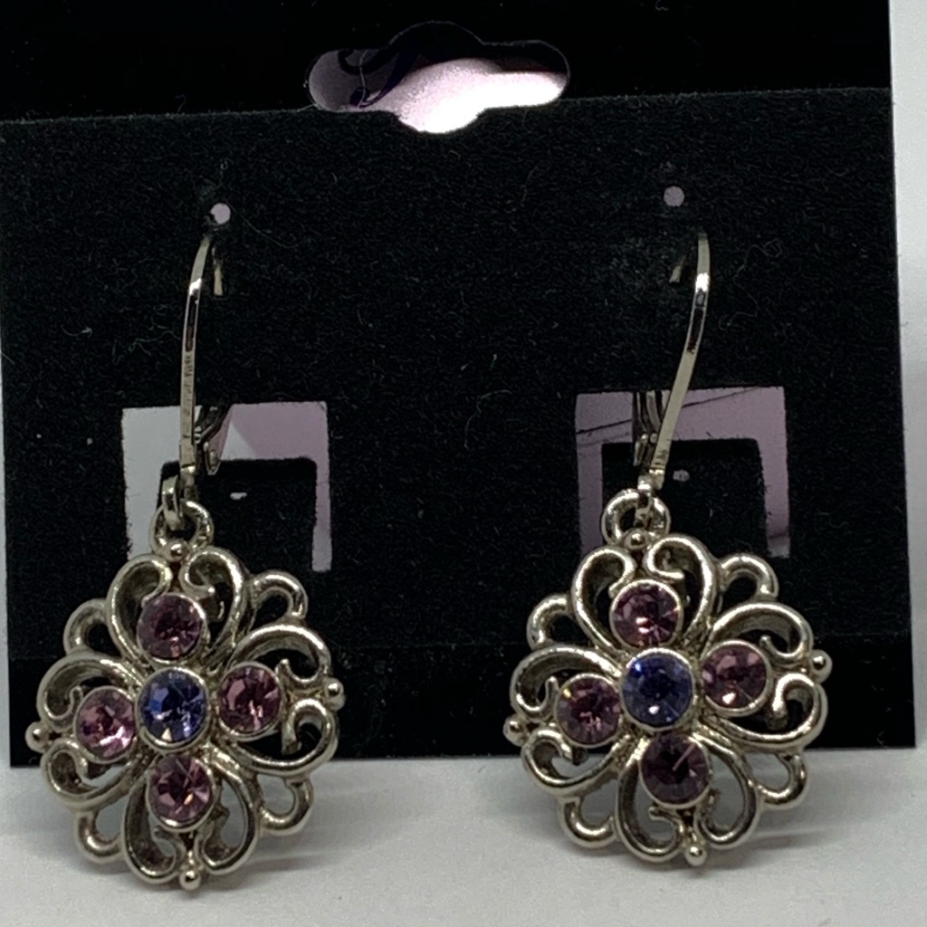 Flower Of Pink And Purple Tones On Silver